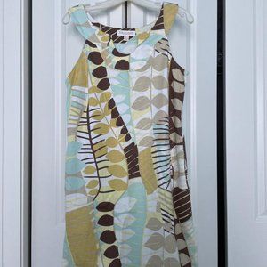 Tori Richard Honolulu summer shift dress.  Beautiful mint and brown tones.